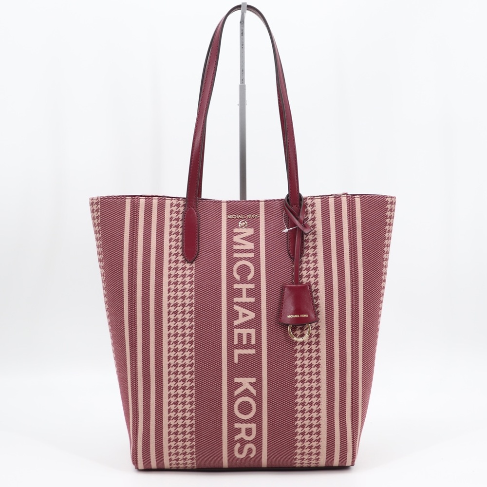 New Michael Kors Sinclair Large North South Shopper Tote Dark Berry Authentic